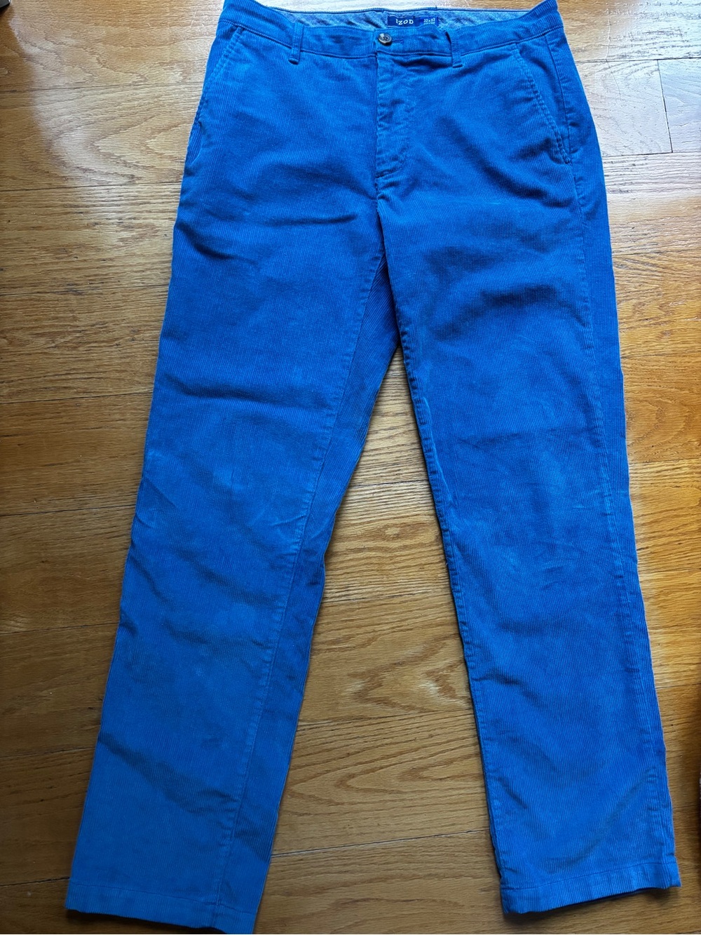 Izod Blue Corduroy Straight Leg Men's Pants